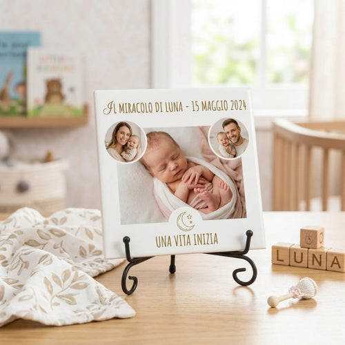 Mattonella in Ceramica Personalizzata con Foto e Testo