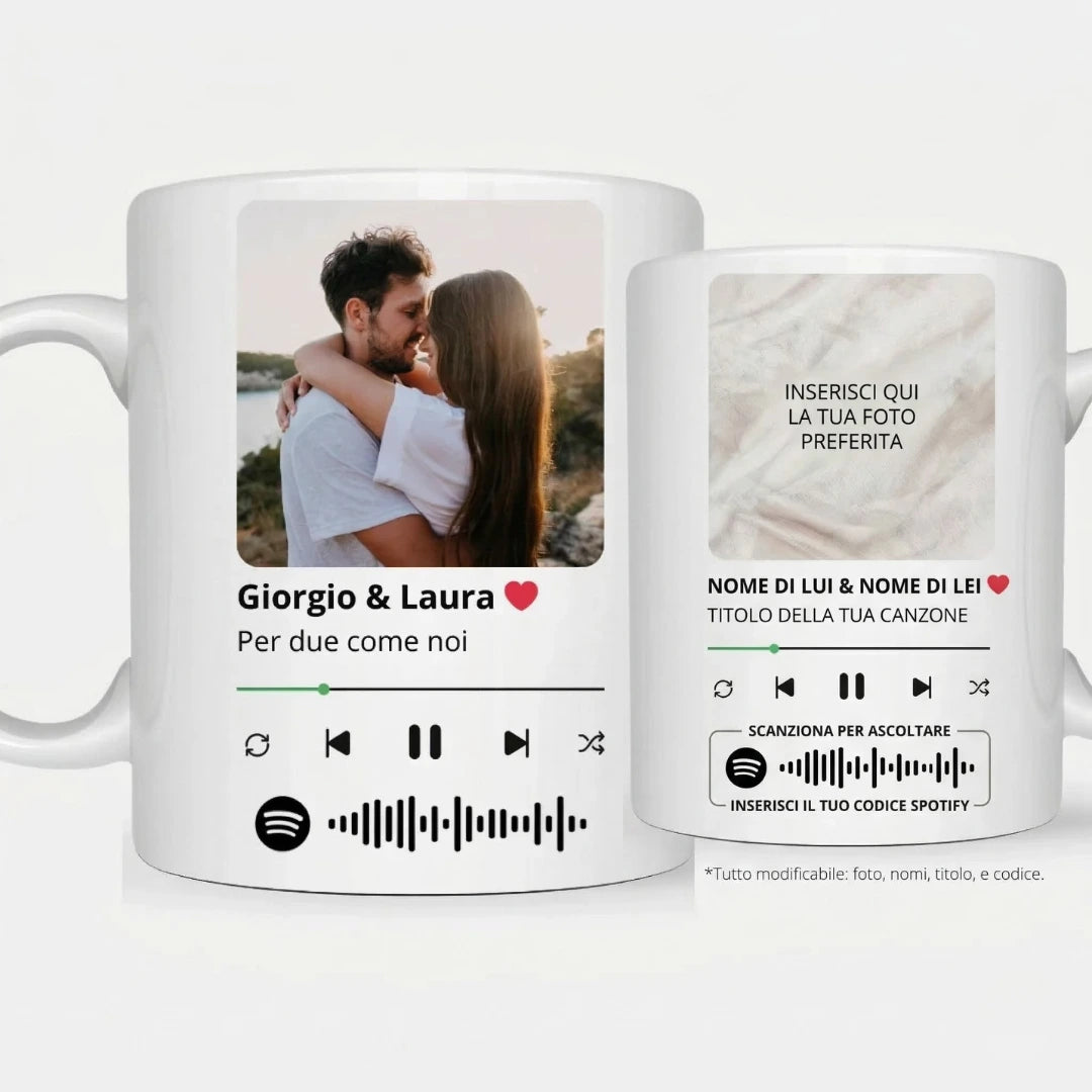 Tazza Spotify Personalizzata con Foto e Canzone
